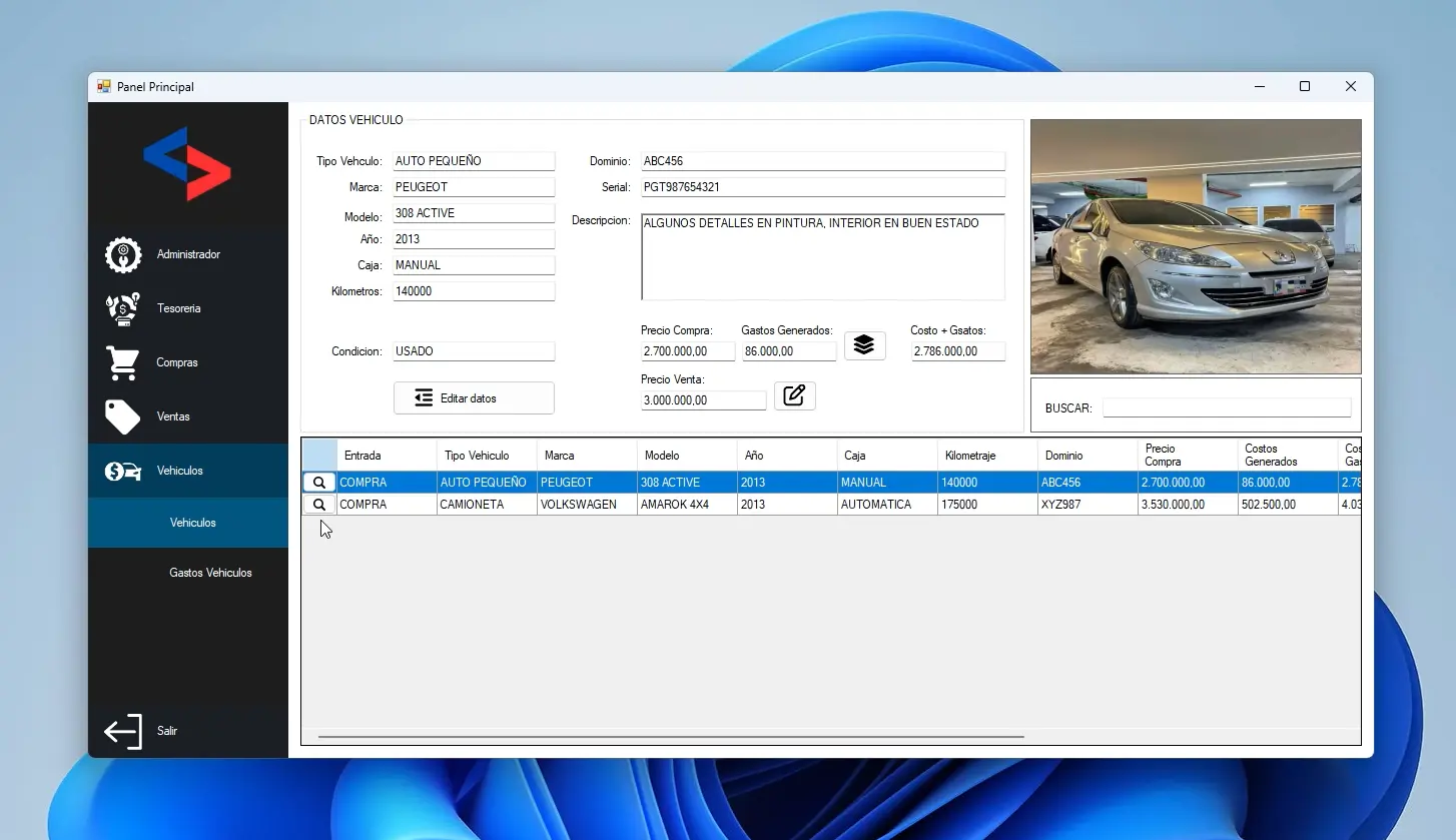 Sistema Contable Venta de Vehiculos - Captura