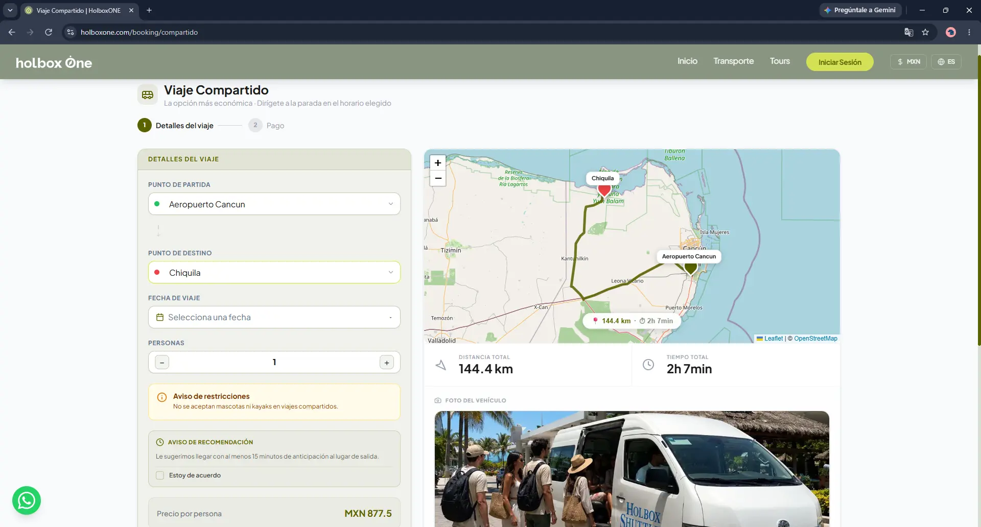 Sistema para Transporte Turistico - Captura