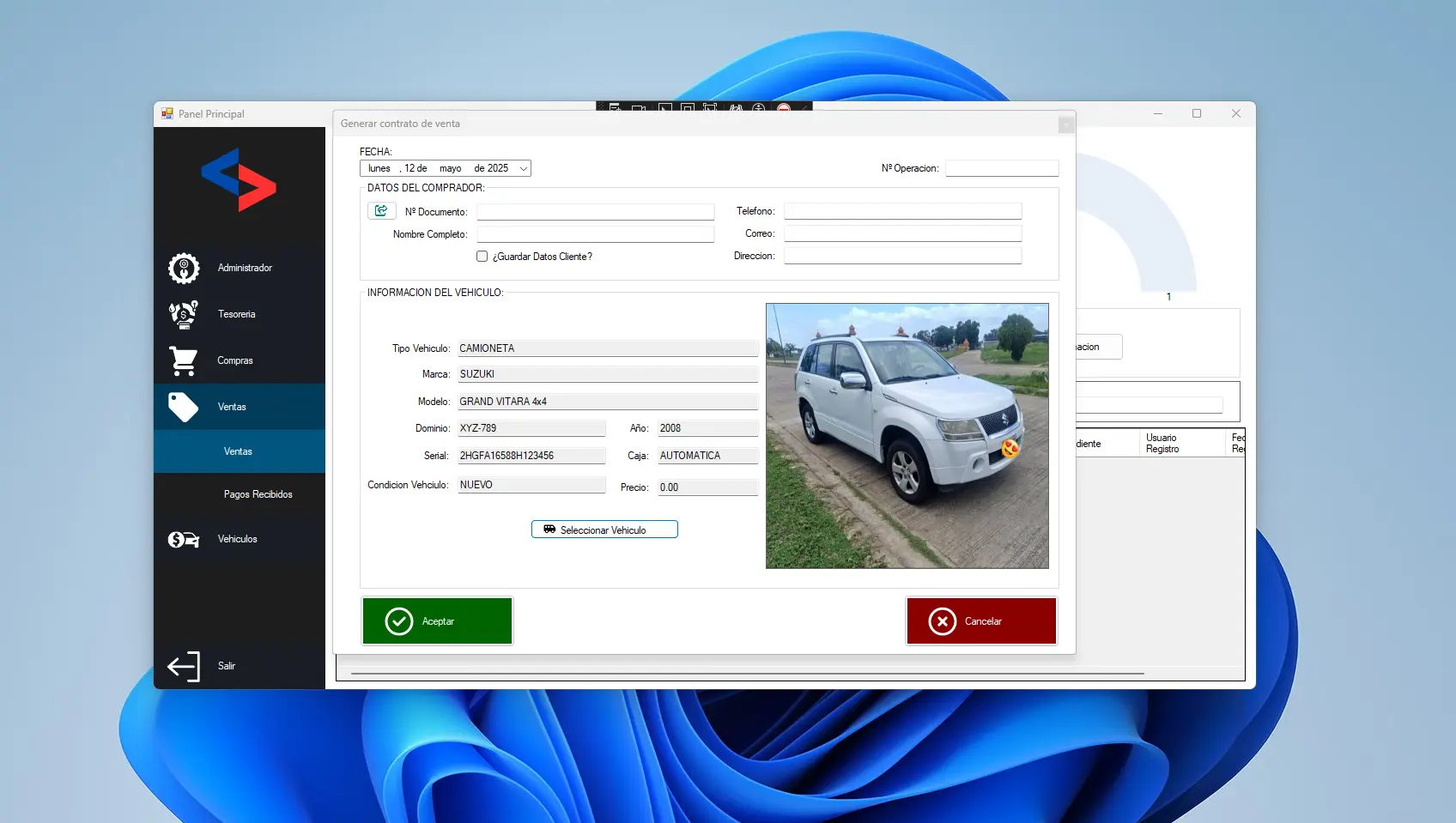 Sistema Contable Venta de Vehiculos