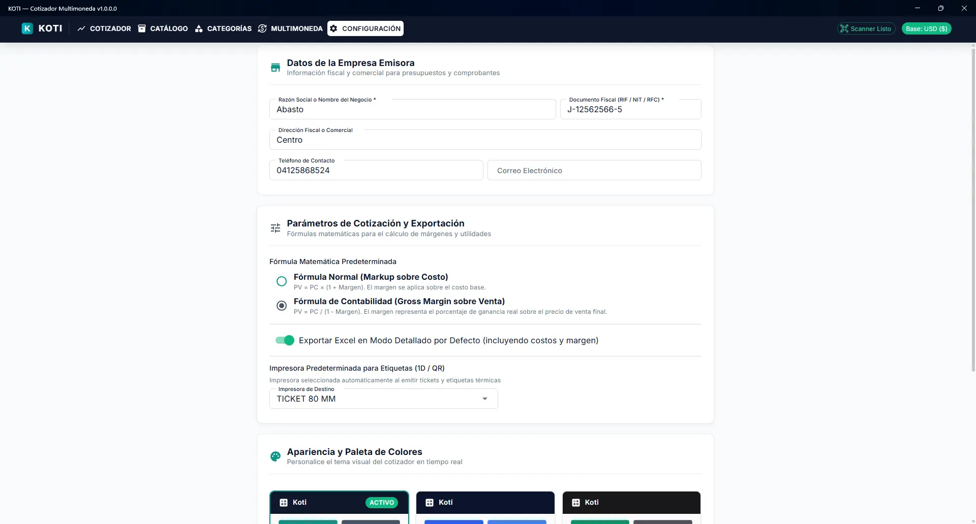 KOTI — Cotizador de Precios
